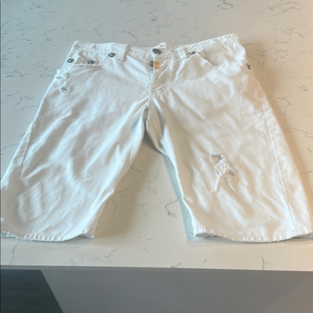 DSQUARED2 White Jean Shorts Relaxed Fit